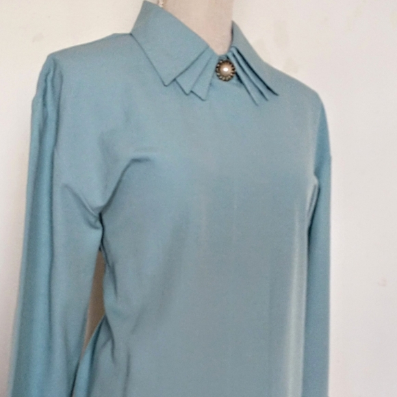 Stunning Vintage Blouse - 3 Layer Collar w/ Tuxedo Bottom - 12 - Picture 8 of 11